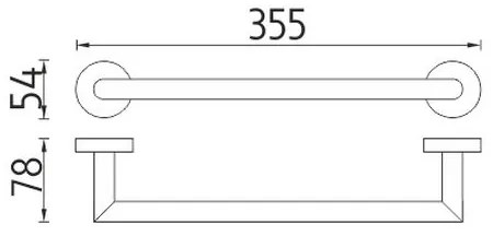 NIMCO UN 13035A-26 - Fali törölközőtartó UNIX 36 cm fényezett króm