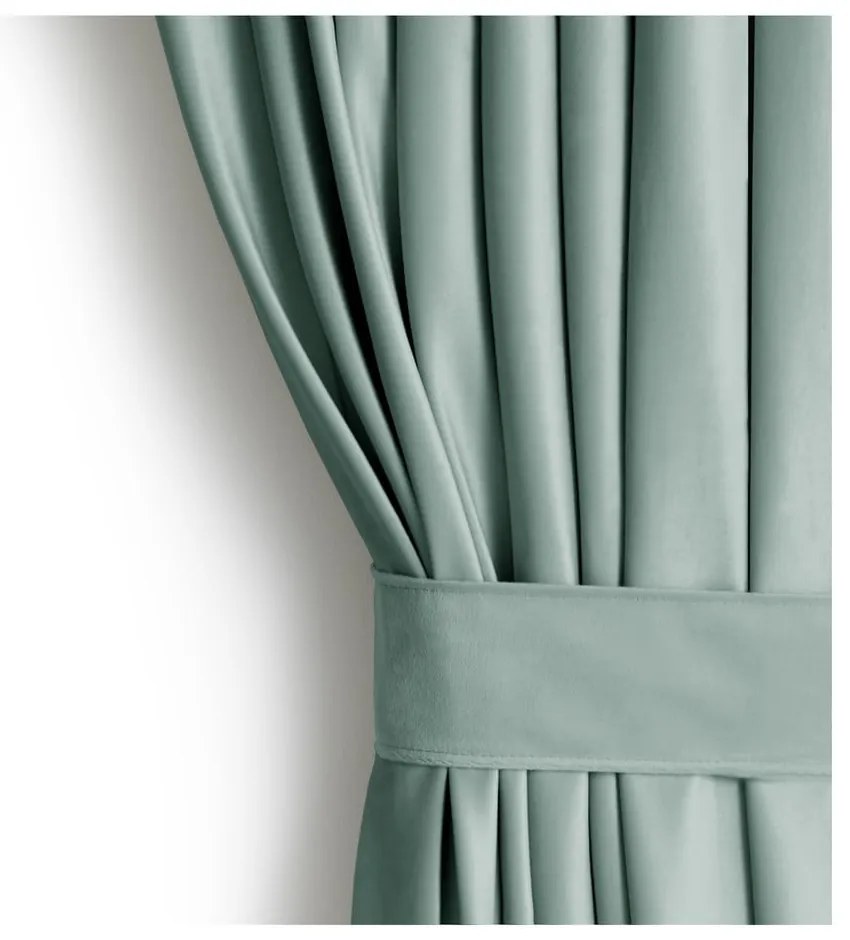 Világoszöld bársony dimout (részleges sötétítő) függöny 140x270 cm Eyelets – Restilo