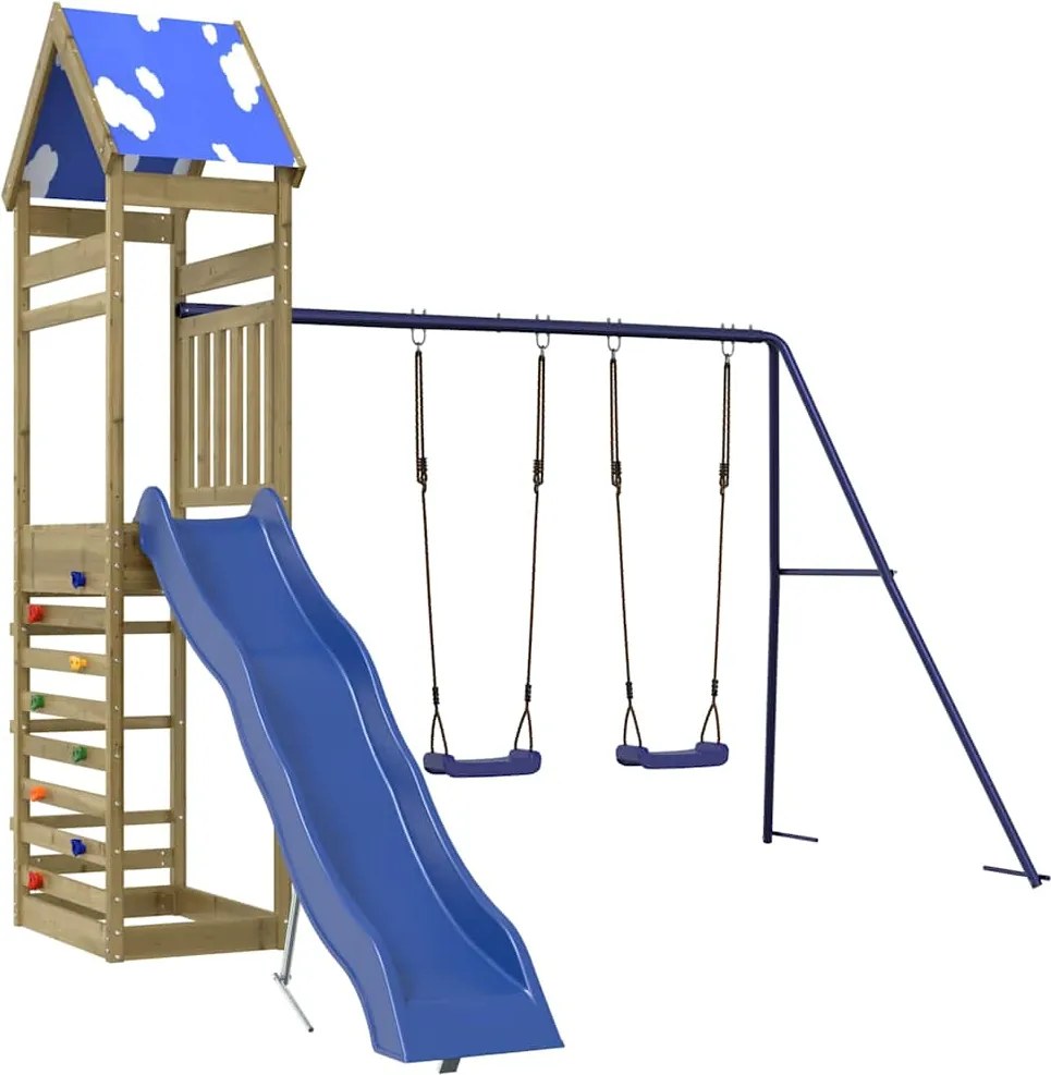 vidaXL impregnált fenyőfa kültéri játszószett