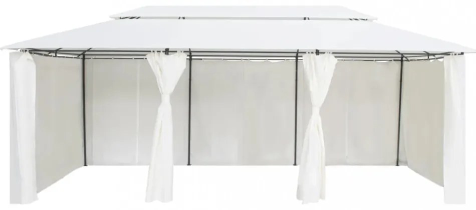 fehér pavilon függönyökkel 600 x 298 x 270 cm 180 g/m²