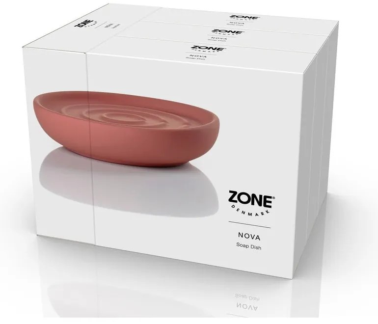 Világospiros porcelán szappantartó Nova – Zone