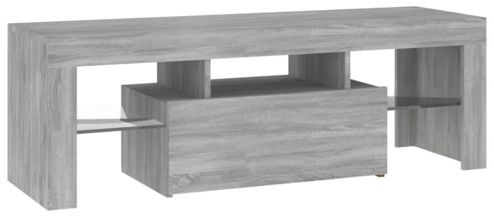 szürke sonoma színű TV-szekrény LED-lámpákkal 120 x 35 x 40 cm