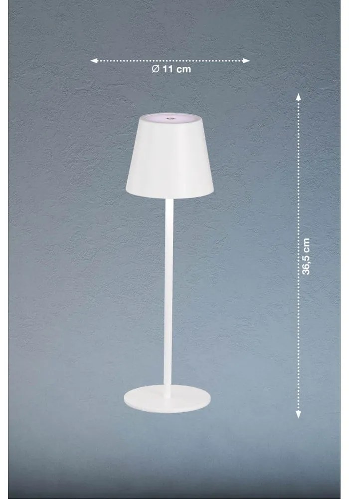 Fehér LED asztali lámpa fém búrával (magasság 36,5 cm) Viletto – Fischer &amp; Honsel