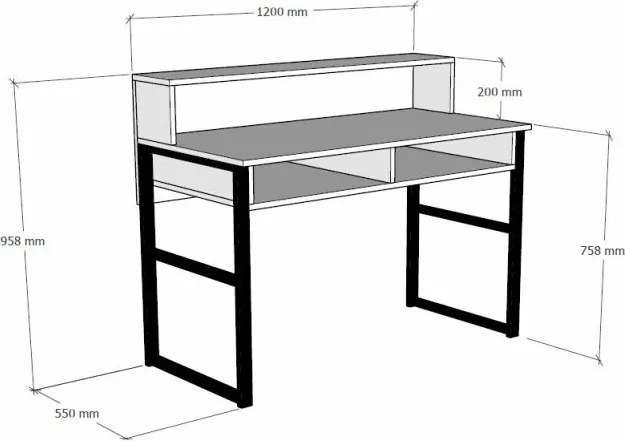 Kemo Walnut and Black íróasztal