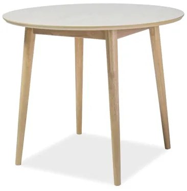 AKCIÓ NELSON étkezőasztal mézes tölgy dekor asztallappal 90X90 másodosztály