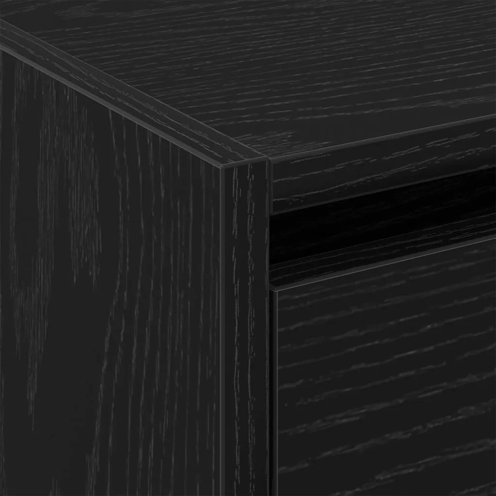 Cipőtároló Fekete Tölgy 60x21x57 cm Műanyag
