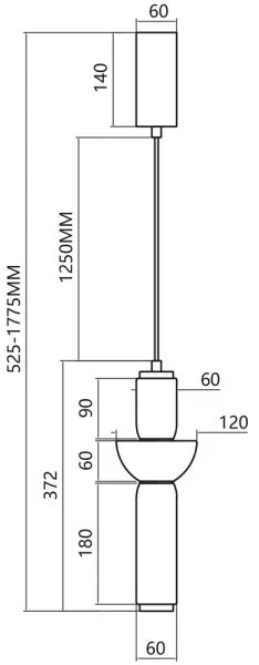 LED Csillár zsinóron CAMPO LED/19W/230V