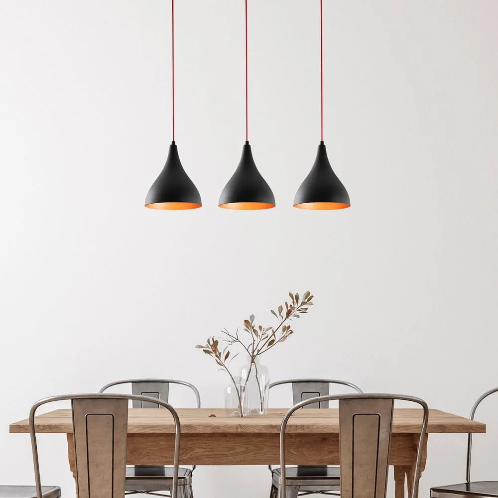 Fekete függőlámpa fém búrával Berceste – Opviq lights