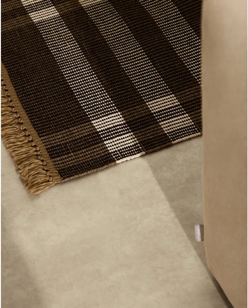 Fekete kétoldalas-kézi szövésű szőnyeg 60x90 cm Barani – Kave Home