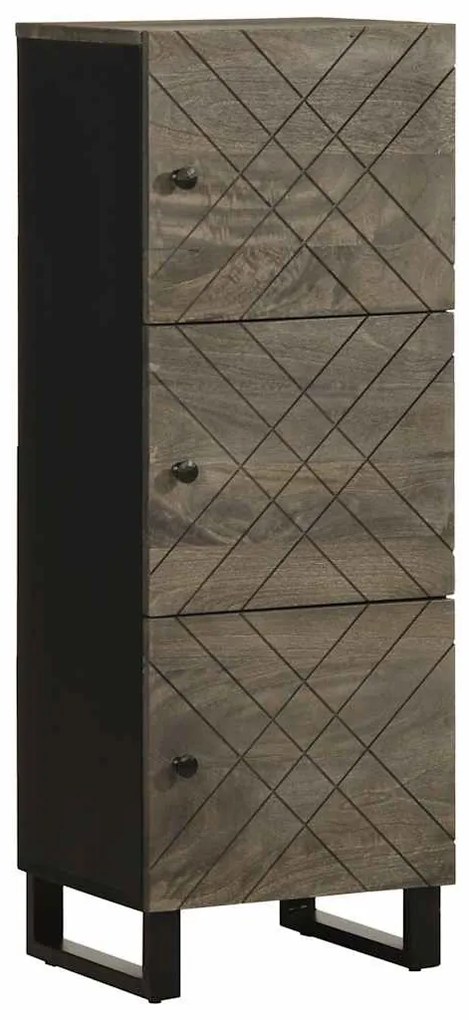 fekete tömör mangófa magasszekrény 40 x 33 x 110 cm
