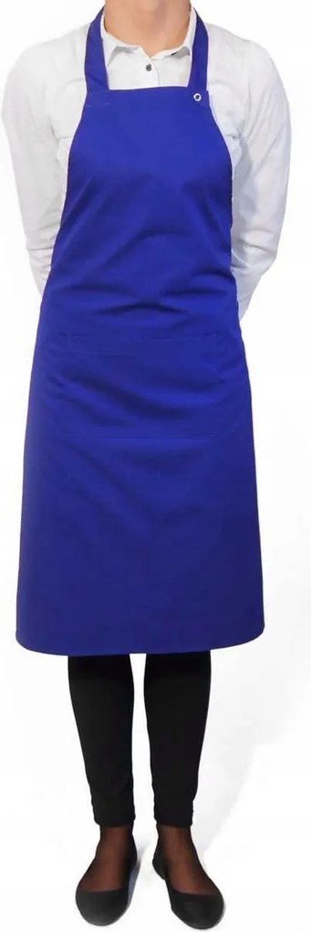 Szakács kötény kék állítható, zsebes