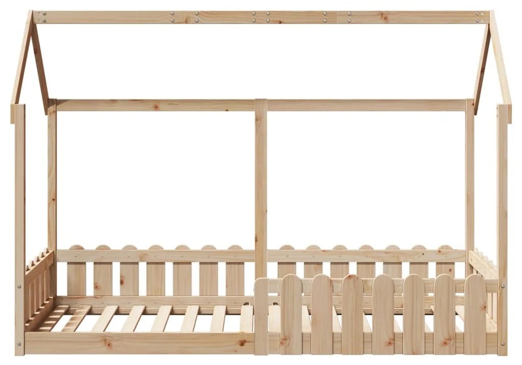 tömör fenyőfa házikó gyerekágykeret 80 x 200 cm