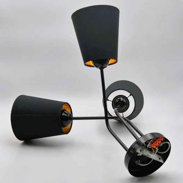 Csillár rúdon IRMA 3xE27/15W/230V fekete