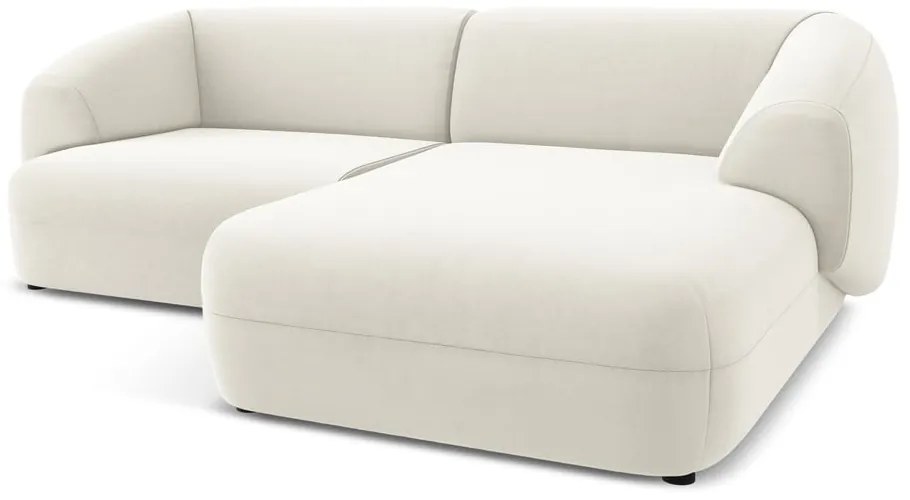 Fehér bársony sarokkanapé (jobb oldali) Moana – Makamii