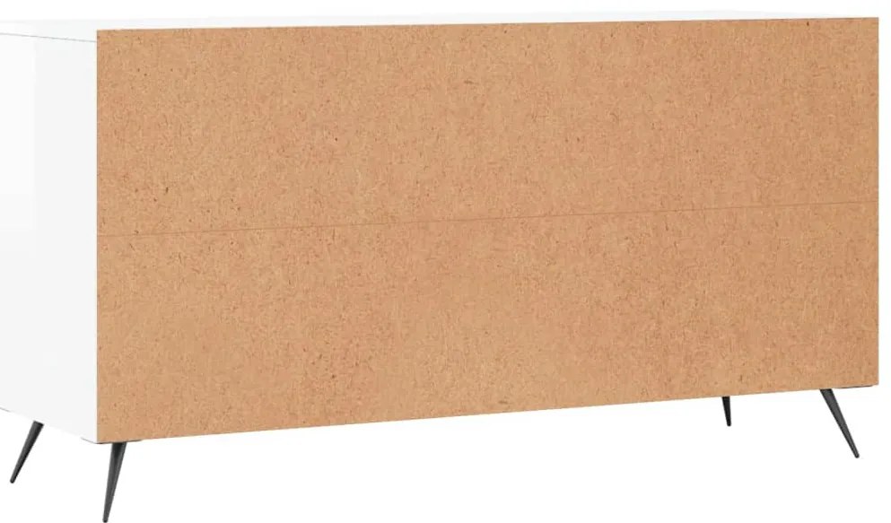 magasfényű fehér szerelt fa cipőpolc 102x35x55 cm