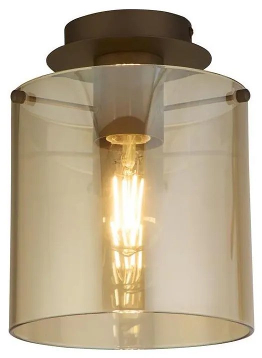 Searchlight 88911-1MO - SWEDEN mennyezeti lámpatest 1xE27/60W/230V, átm. 22 cm, barna/füstszínű