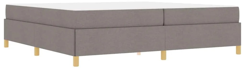 Boxrugós ágy matracmal Taupe és fehér 200 x 200 cm szövet