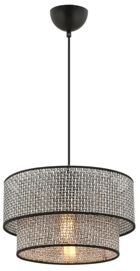 ECHO zsinóros csillár 1xE27/60W/230V szürke/fekete