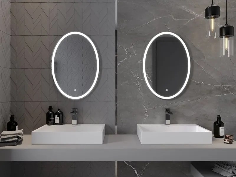 Mexen Elz 50 x 70 cm-es, LED 6000K, páramentes fürdőszobai tükör - 9802-050-070-611-00