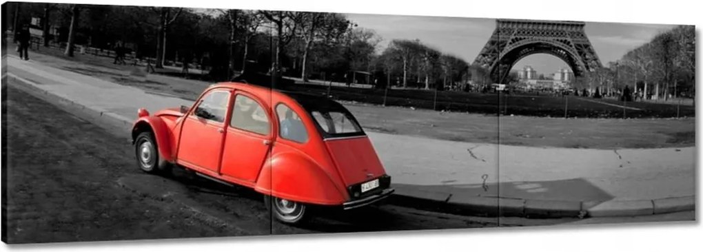 Vászonkép 90x30 Piros autó torony