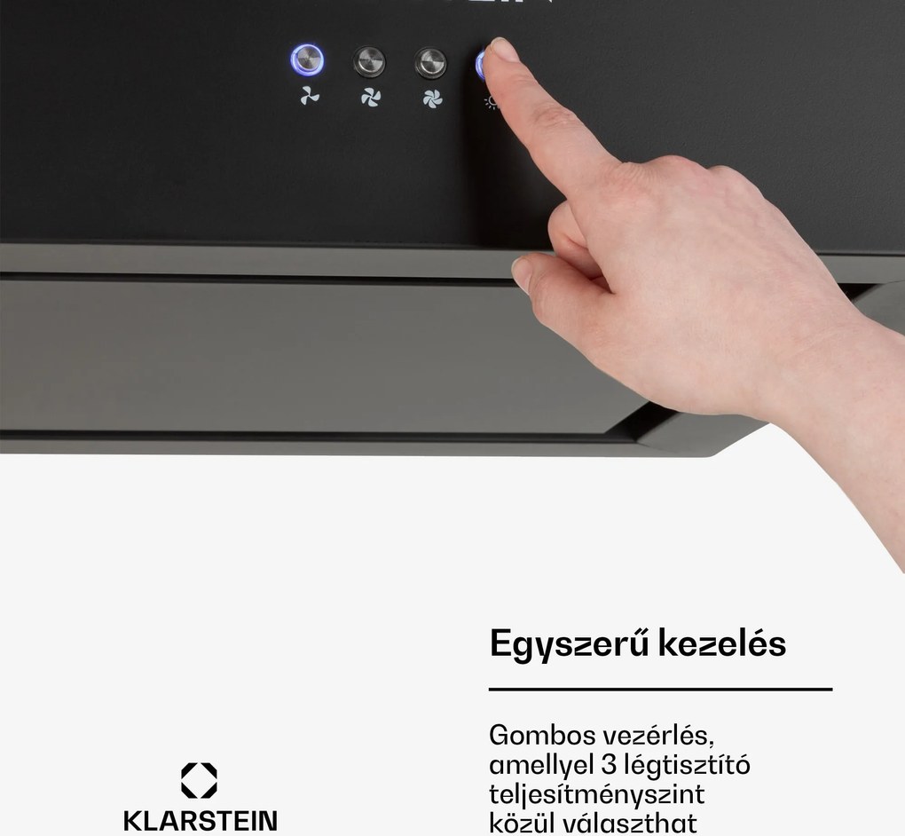 Klarstein Kronleuchter, sziget páraelszívó, 596 m³/ó, LED panel, A energiahatékonysági osztály