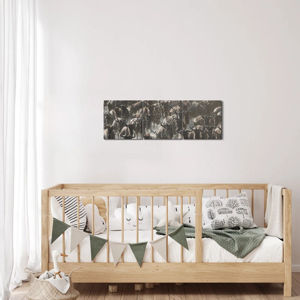 Kép - Gnúcsorda (órával) (90x30 cm)