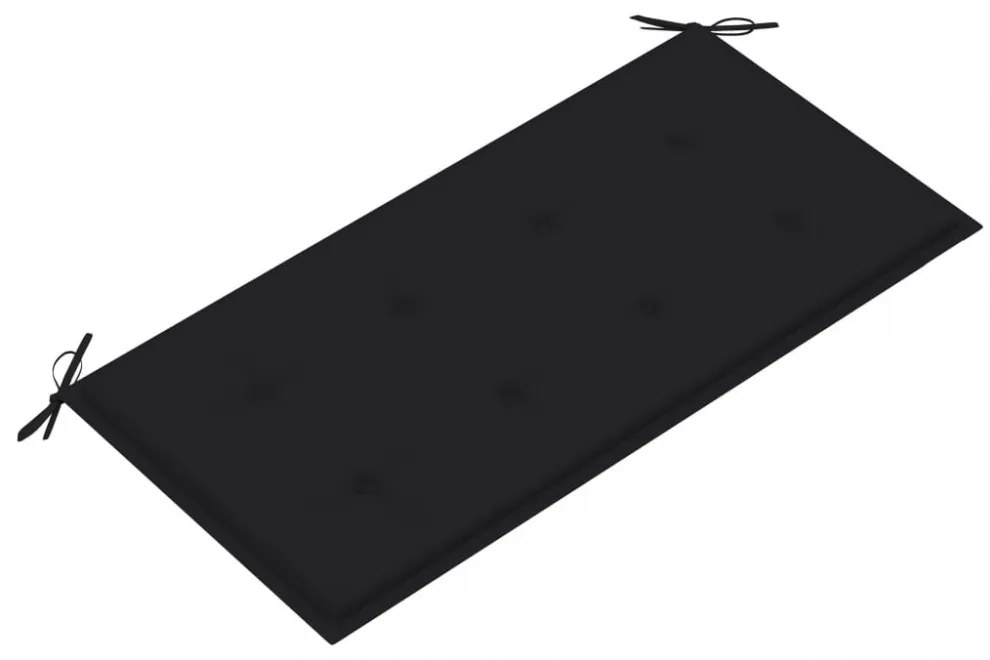 tömör tíkfa kerti pad fekete párnával 112 cm