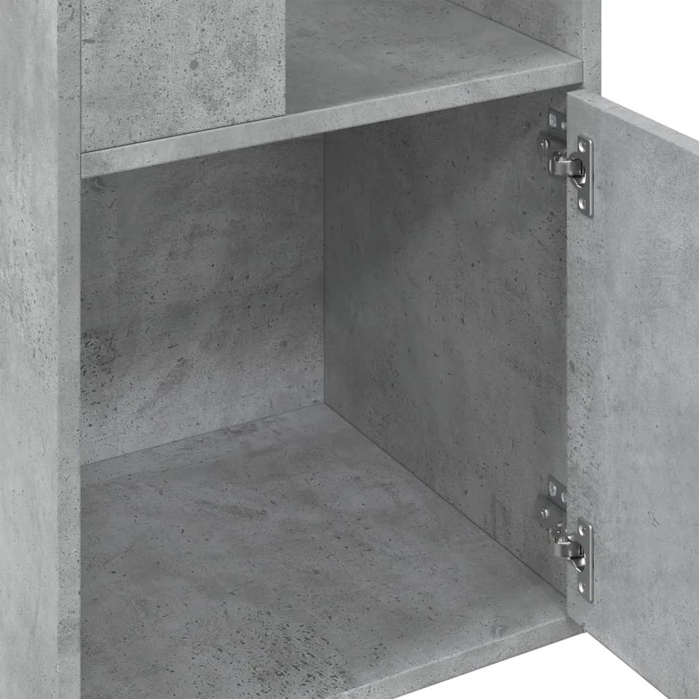 betonszürke szerelt fa könyvespolc 40 x 36 x 189 cm