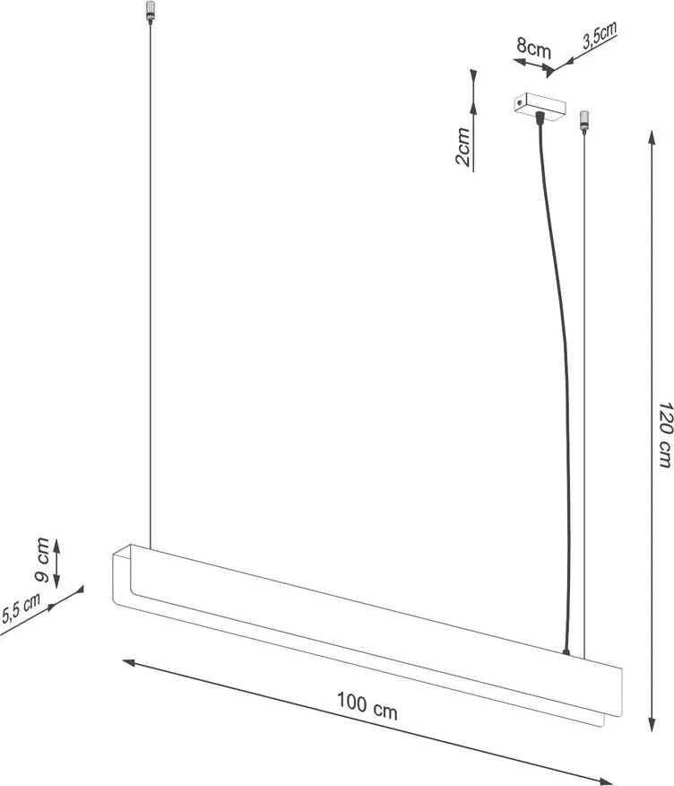 Fehér fém LED függőlámpa Nebula – Sollux