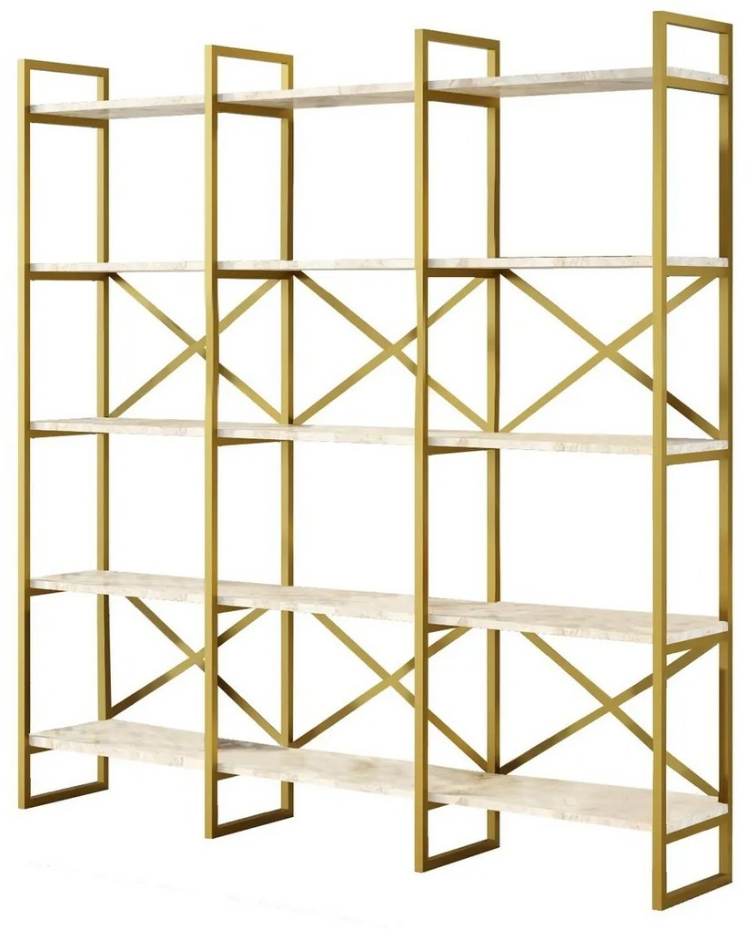 Vento Triple Marble and Gold polc, L