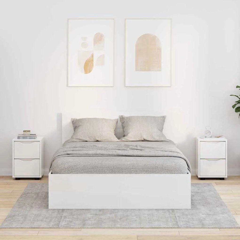 vidaXL Éjjeliszekrények 2 pcs Magas Fényű Fehér 30,5 x 30 x 43 cm