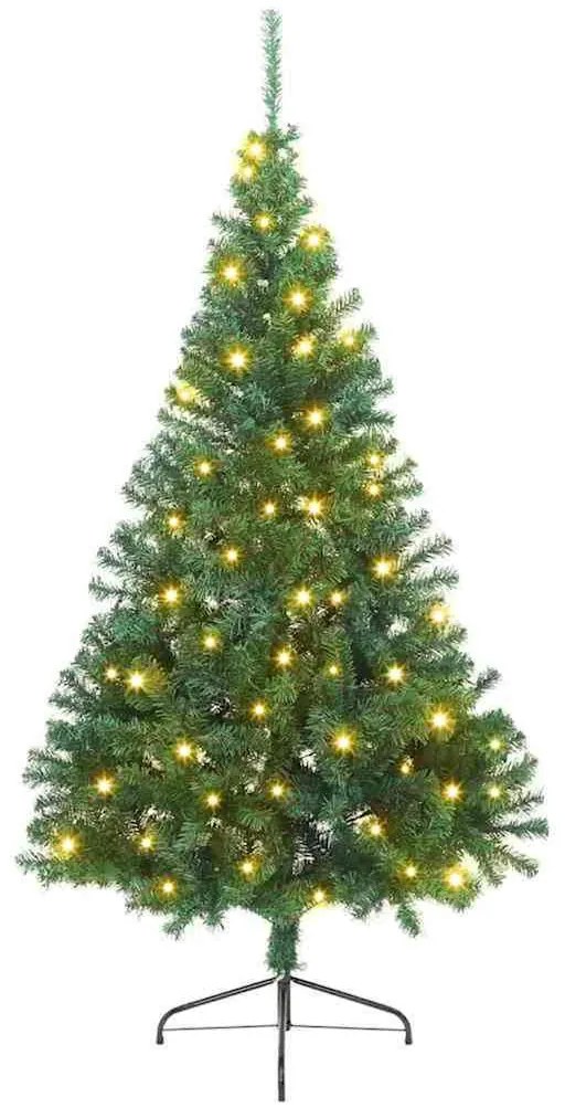 Mesterséges, előre világított karácsonyi fa Zöld 180 cm PVC