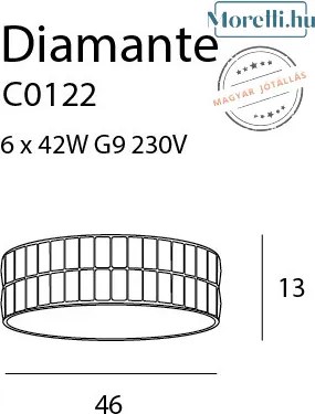 Mennyezeti Lámpa Króm DIAMANTE MAXLIGHT C0122