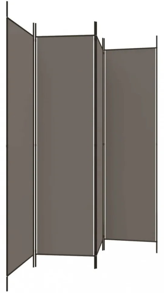 4 paneles antracitszürke szövet térelválasztó 200x220 cm