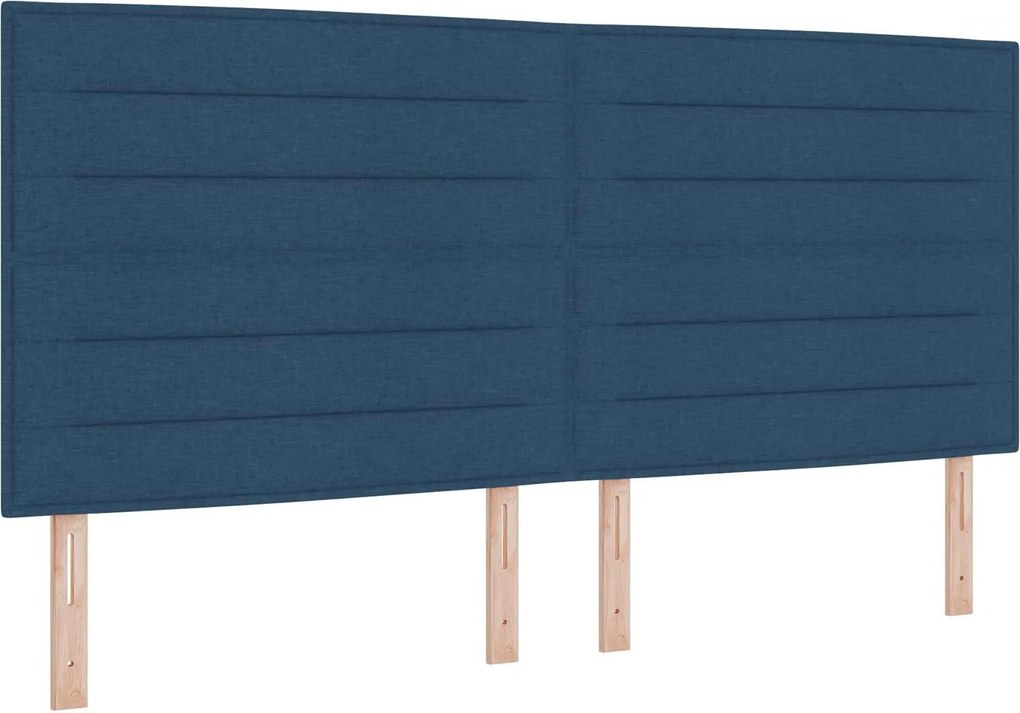 vidaXL LED ágytámla LED -es lámpákkal Kék 200 cm Poliészter