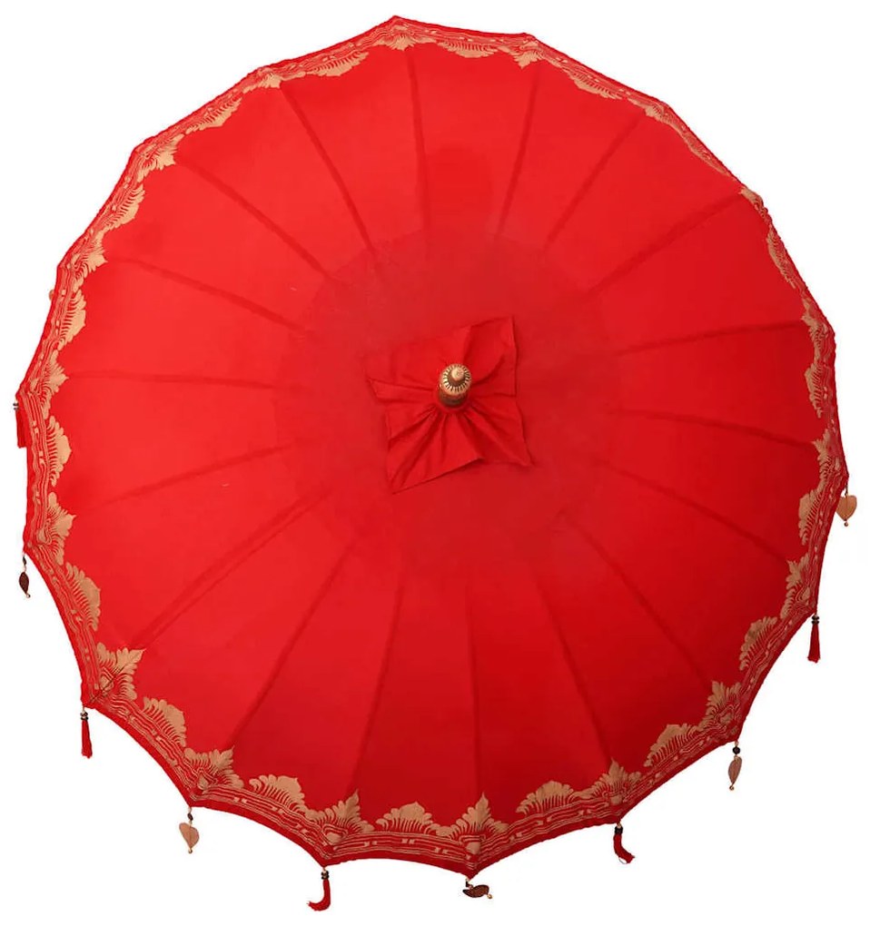 Balinéz Napernyő 260 Piros 210-220 cm Pamut és tömör fa