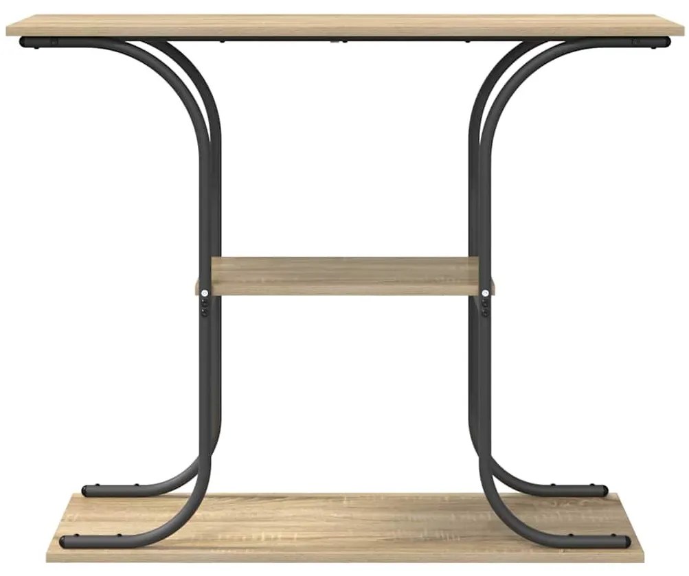 Konzolasztal polcokkal sonoma tölgy 101 x 35 x 80.5 cm Faanyag