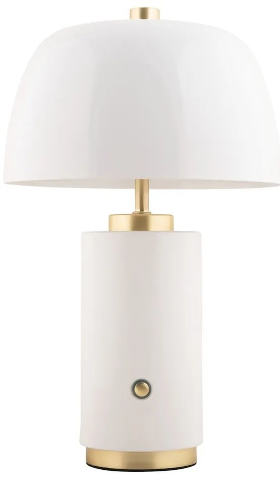 Fehér LED dimmelhető asztali lámpa fém búrával (magasság 30 cm) Freya – Leitmotiv