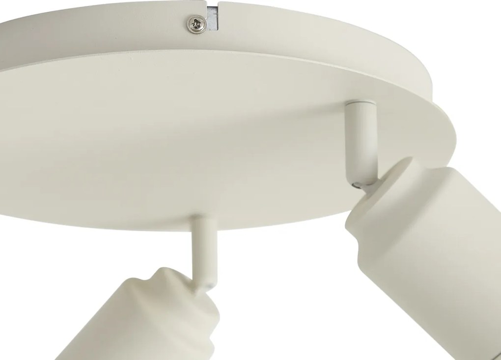 Modern, süllyesztett spotlámpa bézs színben, 3-lámpás, IP44 - Ducha