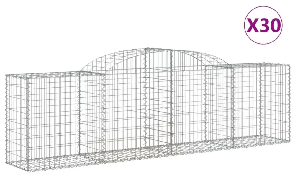 30 db íves horganyzott vas gabion kosár 300x50x80/100 cm