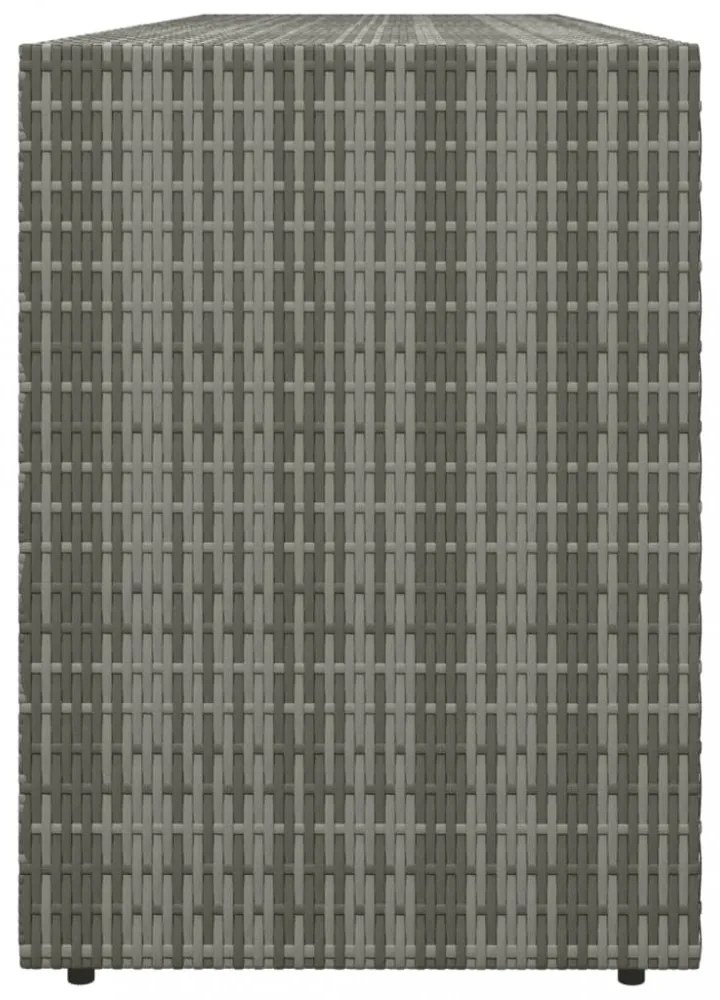 szürke polyrattan kerti tárolószekrény 198 x 55,5 x 80 cm