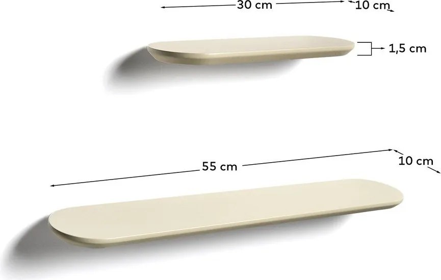 Bézs polc készlet 2 db-os 55 cm Arely – Kave Home