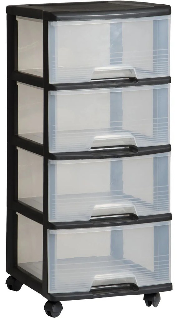 Curver Polc fiókokkal fekete 4x20l