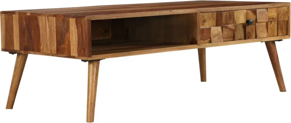 vidaXL tömör akácfából dohányzóasztal mézszínű felülettel 110x50x37 cm