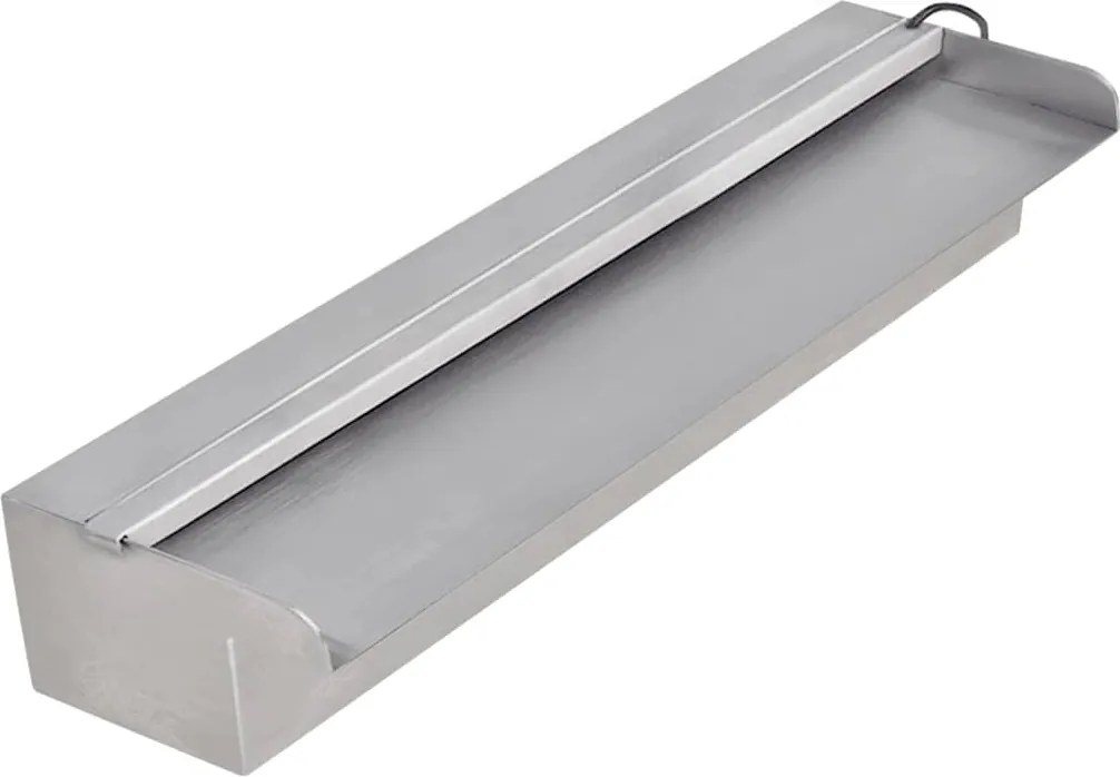 vidaXL Négyszögletes rozsdamentes acél medence szökőkút LED fényekkel 45 cm