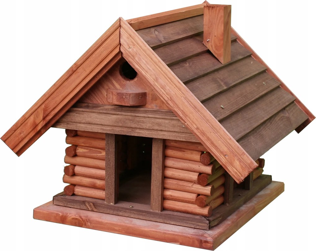 Madáretető fészkelő bódéval a kertbe fa