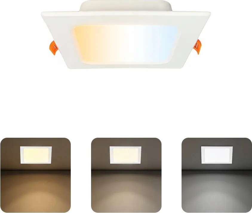 Horoz Mennyezeti Led panel lámpatest 9W 3CCT Négyzet alakú süllyesztett fehér