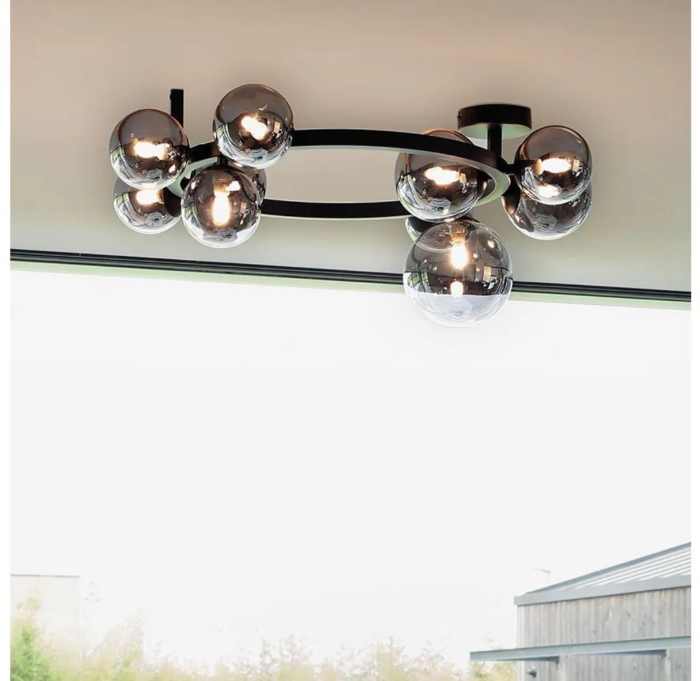 Ideal Lux - LED Felületre szerelhető csillár PERLAGE 10xG9/3W/230V átm. 70 cm fekete/füstös