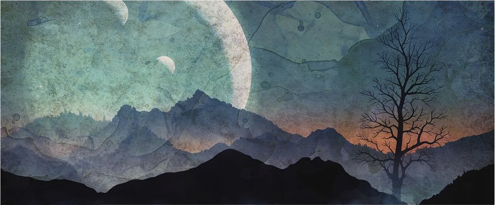 Flizelin tapéta Flizelin Fali Prémium Éjszakai tájkép 250x104 Ragasztó