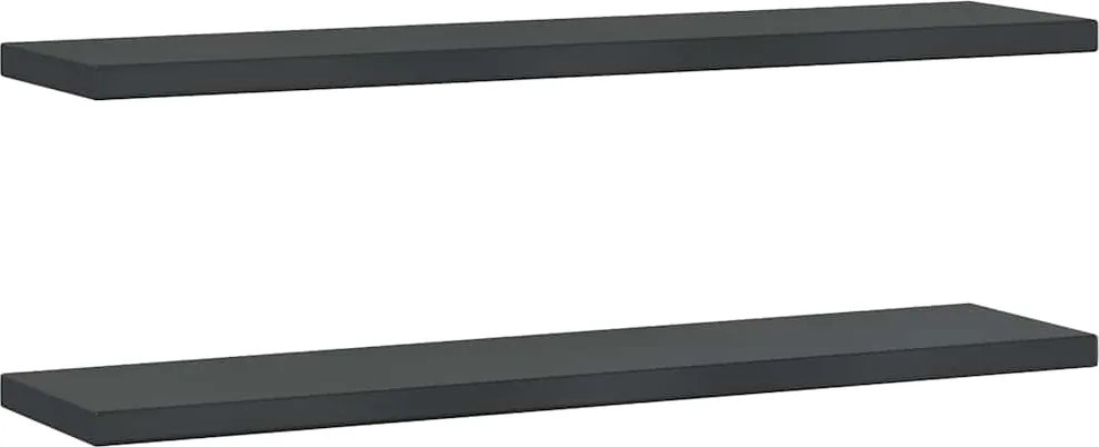 vidaXL 2 db fekete rozsdamentes acél fali polc 100 x 23,5 x 3 cm